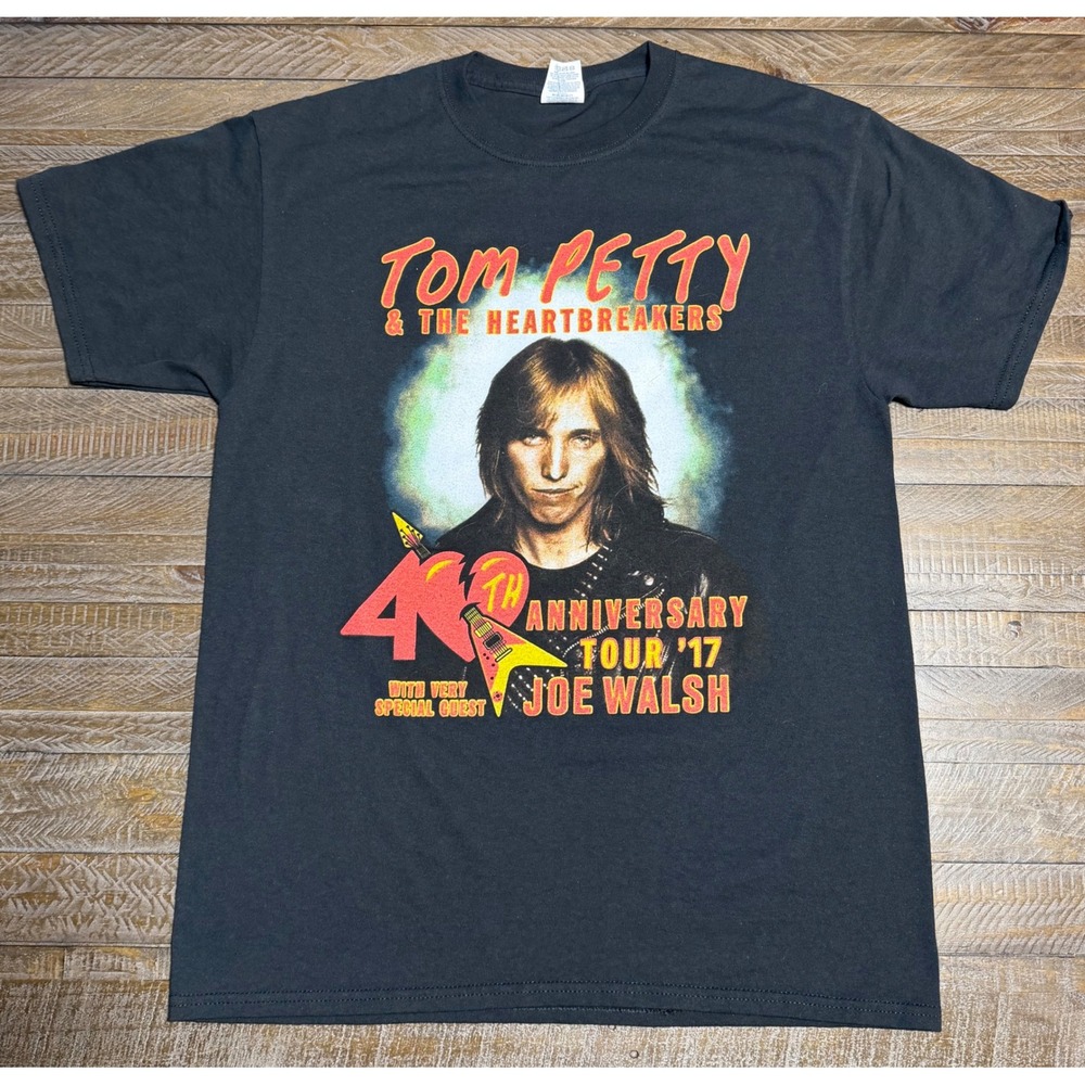 Jerzees Tom Petty 40th Anniversary Tour T-Shirt Mens Medium Black New 2017
